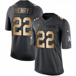 Youth Nike Tennessee Titans 22 Derrick Henry Limited BlackGold Salute to Service NFL Jersey
