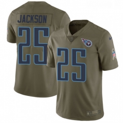Youth Nike Tennessee Titans 25 Adoree Jackson Limited Olive 2017 Salute to Service NFL Jersey
