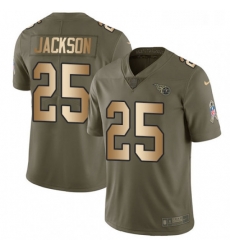 Youth Nike Tennessee Titans 25 Adoree Jackson Limited OliveGold 2017 Salute to Service NFL Jersey