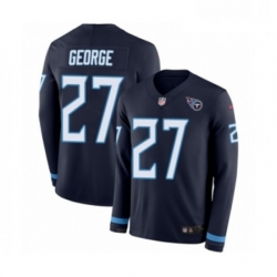 Youth Nike Tennessee Titans 27 Eddie George Limited Navy Blue Therma Long Sleeve NFL Jersey