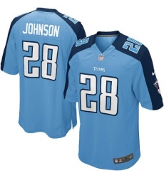 Youth Nike Tennessee Titans 28# Chris Johnson Game LT Blue Color Jersey