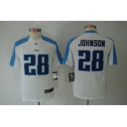Youth Nike Tennessee Titans 28# Chris Johnson White Limited Jerseys