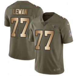 Youth Nike Tennessee Titans 77 Taylor Lewan Limited OliveGold 2017 Salute to Service NFL Jersey