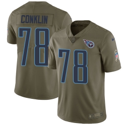 Youth Nike Titans #78 Jack Conklin Olive Stitched NFL Limited 2017 Salute to Service Jersey