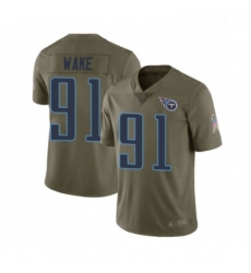 Youth Tennessee Titans 91 Cameron Wake Limited Olive 2017 Salute to Service Football Jersey