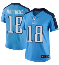 Nike Titans #18 Rishard Matthews Light Blue Team Color Womens Stitched NFL Vapor Untouchable Limited Jersey