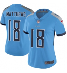 Nike Titans #18 Rishard Matthews Light Blue Team Color Womens Stitched NFL Vapor Untouchable Limited Jersey