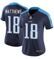 Nike Titans #18 Rishard Matthews Navy Blue Alternate Womens Stitched NFL Vapor Untouchable Limited Jersey