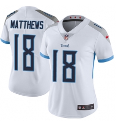 Nike Titans #18 Rishard Matthews White Womens Stitched NFL Vapor Untouchable Limited Jersey
