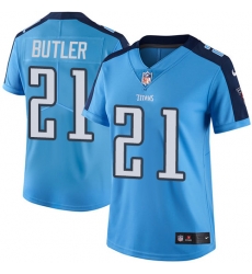 Nike Titans #21 Malcolm Butler Light Blue Womens Stitched NFL Limited Rush Jersey