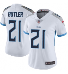 Nike Titans #21 Malcolm Butler White Womens Stitched NFL Vapor Untouchable Limited Jersey