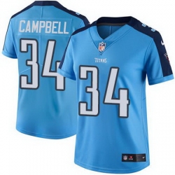 Nike Titans #34 Earl Campbell Light Blue Womens Stitched NFL Limited Rush Jersey