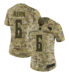 Nike Titans #6 Brett Kern Camo Women Stitched NFL Limited 2018 Salute to Service Jersey