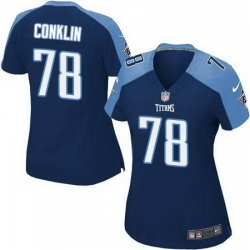 Nike Titans #78 Jack Conklin Navy Blue Alternate Womens Stitched NFL Elite Jersey