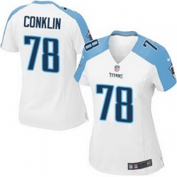 Nike Titans #78 Jack Conklin White Womens Stitched NFL Elite Jersey