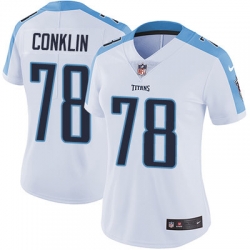 Nike Titans #78 Jack Conklin White Womens Stitched NFL Vapor Untouchable Limited Jersey