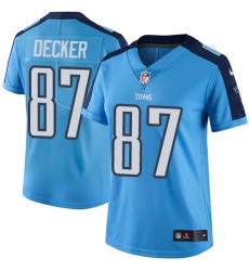 Nike Titans #87 Eric Decker Light Blue Womens Stitched NFL Limited Rush Jersey