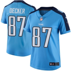 Nike Titans #87 Eric Decker Light Blue Womens Stitched NFL Limited Rush Jersey