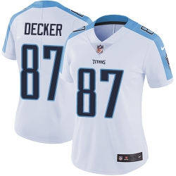 Nike Titans #87 Eric Decker White Womens Stitched NFL Vapor Untouchable Limited Jersey