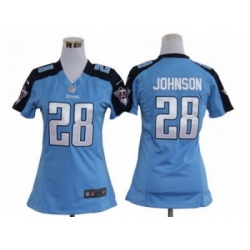 Nike Women NFL Tennessee Titans #28 Chris Johnson Blue Jerseys