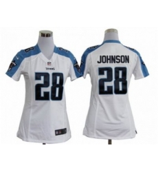 Nike Women NFL Tennessee Titans #28 Chris Johnson white Jerseys