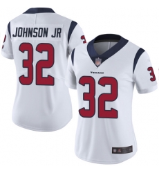 Texans 32 Lonnie Johnson Jr  White Women Stitched Football Vapor Untouchable Limited Jersey
