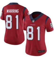Texans 81 Kahale Warring Red Alternate Women Stitched Football Vapor Untouchable Limited Jersey