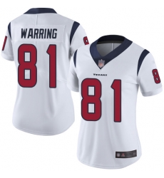Texans 81 Kahale Warring White Women Stitched Football Vapor Untouchable Limited Jersey