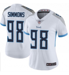 Titans 98 Jeffery Simmons White Women Stitched Football Vapor Untouchable Limited Jersey