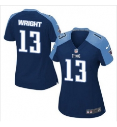 Women NEW Titans #13 Kendall Wright Navy Blue Alternate Stitched NFL Elite Jersey