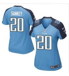 Women NEW Titans #20 Bishop Sankey Light Blue Team Color Stitched NFL Elite Jersey