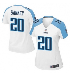 Women NEW Titans #20 Bishop Sankey White Stitched NFL Elite Jersey