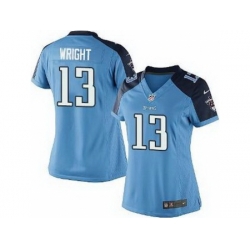 Women Nike Tennessee Titans 13 Kendall Wright Light Blue NFL Jerseys