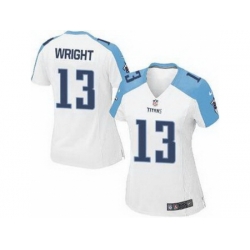 Women Nike Tennessee Titans 13 Kendall Wright White NFL Jerseys