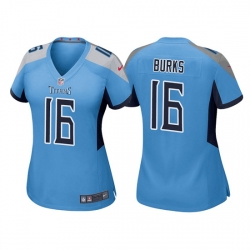 Women Tennessee Titans 16 Treylon Burks Blue Vapor Untouchable Limited Stitched Football Jersey