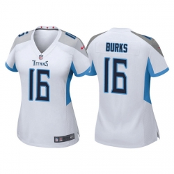 Women Tennessee Titans 16 Treylon Burks White Vapor Untouchable Limited Stitched Football Jersey