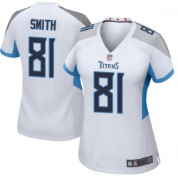 Women Tennessee Titans 81 Jonnu Smith White Vapor Limited Jersey