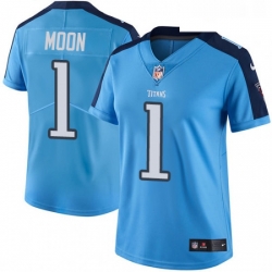 Womens Nike Tennessee Titans 1 Warren Moon Elite Light Blue Team Color NFL Jersey