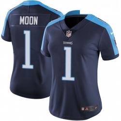 Womens Nike Tennessee Titans 1 Warren Moon Elite Navy Blue Alternate NFL Jersey