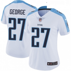 Womens Nike Tennessee Titans 27 Eddie George Elite White NFL Jersey