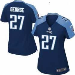 Womens Nike Tennessee Titans 27 Eddie George Game Navy Blue Alternate NFL Jersey