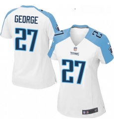 Womens Nike Tennessee Titans 27 Eddie George Game White NFL Jersey