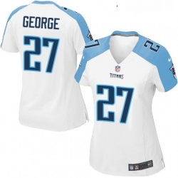 Womens Nike Tennessee Titans 27 Eddie George Game White NFL Jersey