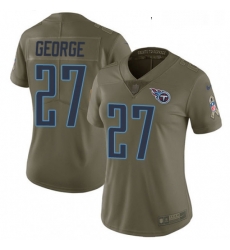 Womens Nike Tennessee Titans 27 Eddie George Limited Olive 2017 Salute to Service NFL Jersey
