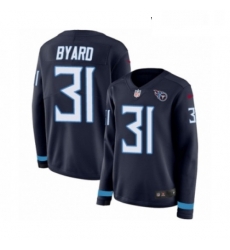 Womens Nike Tennessee Titans 31 Kevin Byard Limited Navy Blue Therma Long Sleeve NFL Jersey