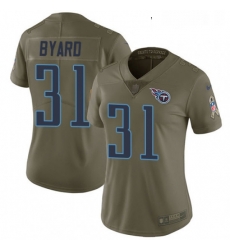 Womens Nike Tennessee Titans 31 Kevin Byard Limited Olive 2017 Salute to Service NFL Jersey