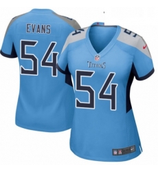 Womens Nike Tennessee Titans 54 Rashaan Evans Game Light Blue Alternate NFL Jersey