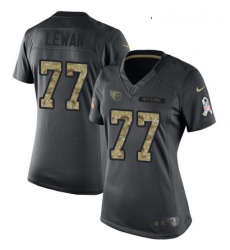 Womens Nike Tennessee Titans 77 Taylor Lewan Limited Black 2016 Salute to Service NFL Jersey