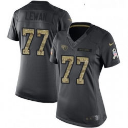 Womens Nike Tennessee Titans 77 Taylor Lewan Limited Black 2016 Salute to Service NFL Jersey