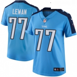 Womens Nike Tennessee Titans 77 Taylor Lewan Limited Light Blue Rush Vapor Untouchable NFL Jersey